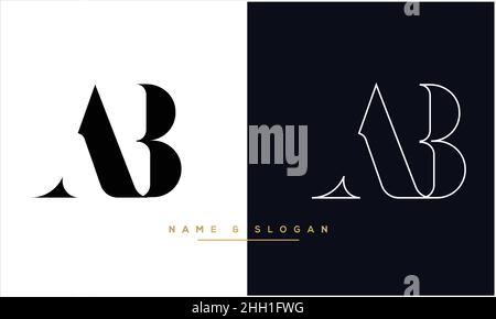 AB, BA Abstract Letters Logo Monogram Stock Vector