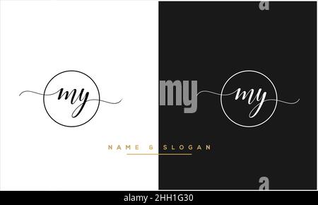 MY, YM Abstract Letters Logo monogram Stock Vector