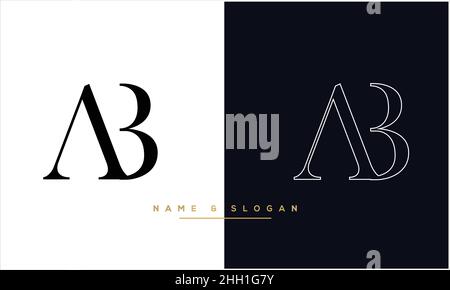 AB, BA Abstract Letters Logo Monogram Stock Vector