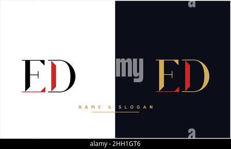 ED, DE Abstract Letters Logo MONOGRAM Stock Vector