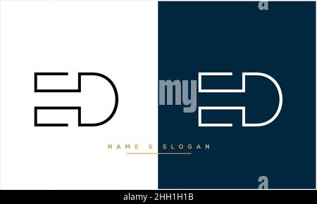 ED, DE Abstract Letters Logo MONOGRAM Stock Vector