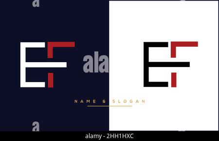 EF, FE Abstract Letters Logo MONOGRAM Stock Vector
