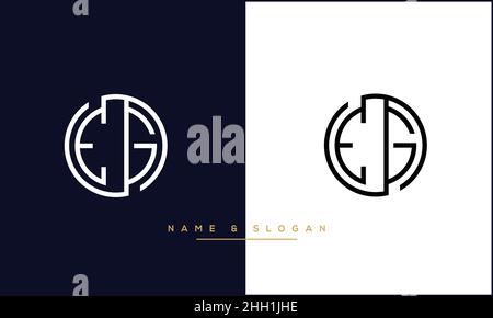 EG, EG Abstract Letters Logo MONOGRAM Stock Vector