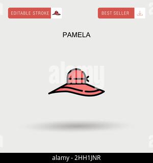 Cap line icon, Summer concept, Baseball cap sign on white