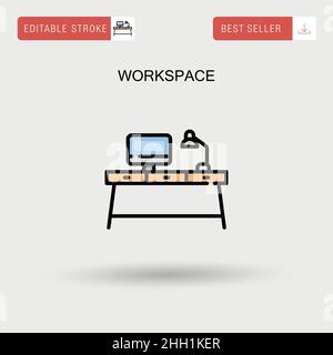 Workspace Simple vector icon. Stock Vector