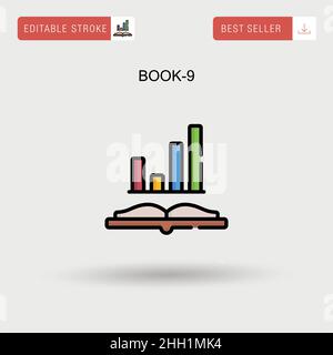 Book-9 Simple vector icon. Stock Vector