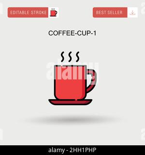 Coffee-cup-1 Simple vector icon. Stock Vector