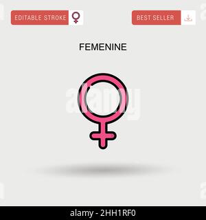 Femenine Simple vector icon. Stock Vector