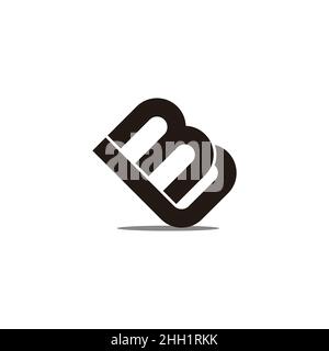 letter ml simple linked geometric flat logo shadow design vector Stock Vector