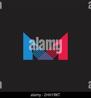 letter m colorful motion arrows geometric logo vector Stock Vector