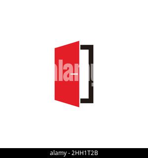 colors door open hotel symbol logo vector Stock Vector