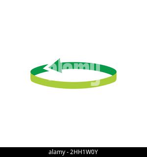 circle rotation green arrows recycle ribbon colorful logo vector Stock Vector