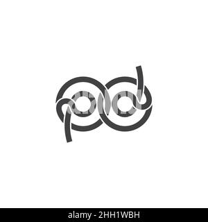 letter pd linked thread geometric line logo vector Stock Vector