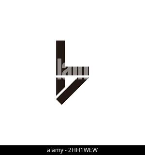 letter lv simple geometric line clean logo vector Stock Vector