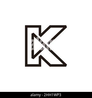 letter k linked triangle infinity geometric logo vector Stock Vector