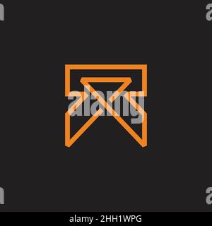 golden triangle ribbon simple geometric quality symbol logo vector Stock Vector