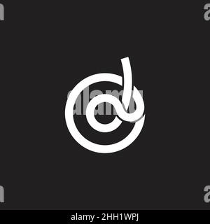 letter d linked circle thread line round logo vector Stock Vector
