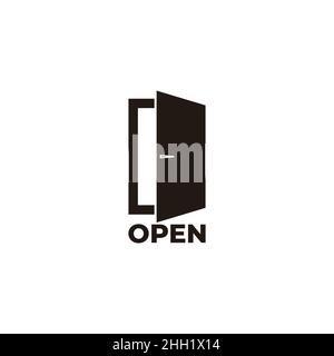 open symbol door simple geometric design vector Stock Vector