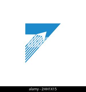 number seven rocket arrow motion symbol logo vector Stock Vector