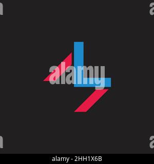 letter lm simple swoosh motion geometric logo vector Stock Vector