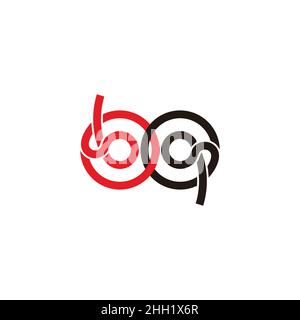 letter bq linked geometric linear colorful logo vector Stock Vector