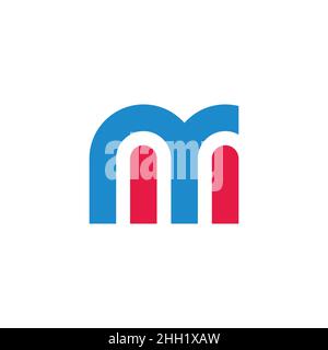 letter nm simple geometric colorful logo vector Stock Vector