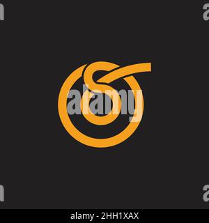 letters sb linked circle geometric line logo vector Stock Vector