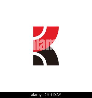 letter k linked colorful geometric curves logo vector Stock Vector