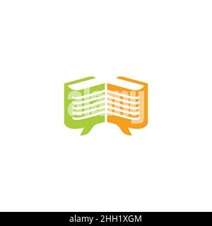 book radio bubble talk education symbol logo vector Stock Vector