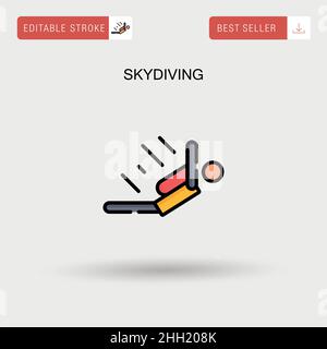 Skydiving Simple vector icon. Stock Vector
