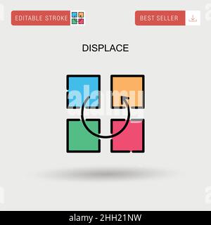 Displace Simple vector icon. Stock Vector