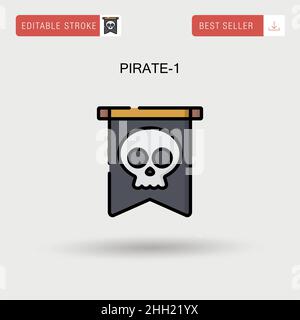Pirate-1 Simple vector icon. Stock Vector