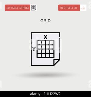 Grid Simple vector icon. Stock Vector