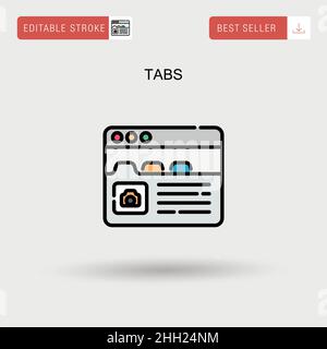 Tabs Simple vector icon. Illustration symbol design template for web ...