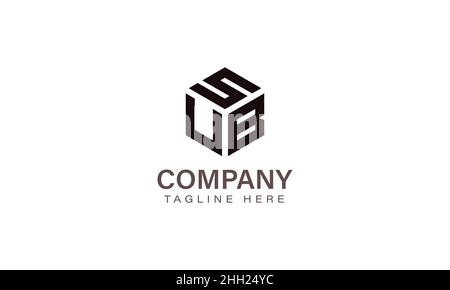 Letter SUB Logo, Three Letter Logo, Alphabet S U B Hexagon Shape Vector Icon Template Stock Vector