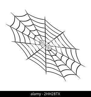 Oval cobweb symbol, hand drawn tangle and trap spider web Stock Vector