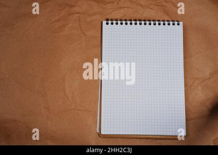 White Spiral notebook with copy space Stock Photo