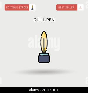 Quill-pen Simple vector icon. Stock Vector