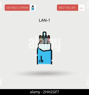 Lan-1 Simple vector icon. Stock Vector