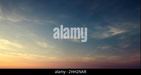 Beautiful night sky with cirrus clouds Stock Photo