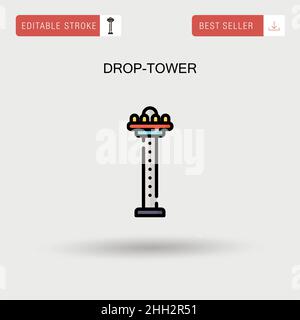 Amusement park drop tower flat vector illustration Stock Vector Image ...