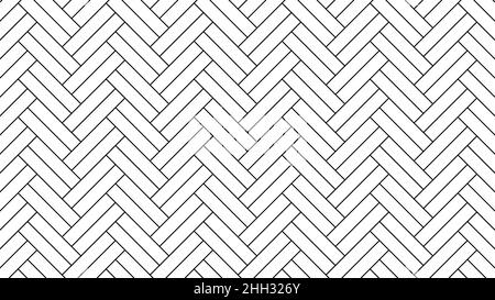 Herringbone floor. Diagonal texture. Black and white pattern. Vector illustration. Stock Vector