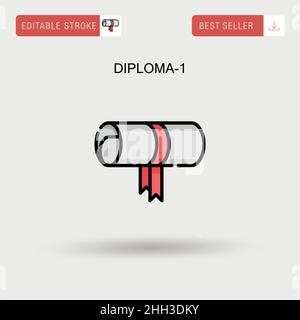 Diploma-1 Simple vector icon. Stock Vector