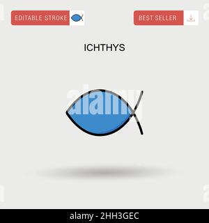 Ichthys Simple vector icon. Stock Vector