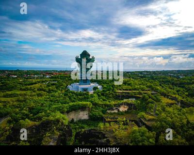 GWK, Bali  Indonesia - 1202022  Aerial view of Garuda Wisnu Kencana statue in Garuda Wisnu Kencana Cultural Park Bali Indonesia. Stock Photo