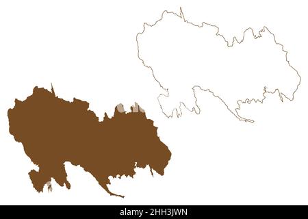 Vormsi island (Republic of Estonia, West Estonian archipelago) map vector illustration, scribble sketch Ormso map Stock Vector