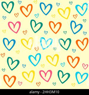 Combination fun colour lovely doodle pattern. Vintage texture background. Geometric line style. lovely doodle pattern design. Stock Vector