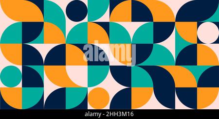 Minimalist geometric artwork poster full of colors with simple shapes and figures. Abstract dot vector pattern design in Scandinavian style Stock Vector