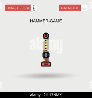 Hammer-game Simple vector icon. Stock Vector