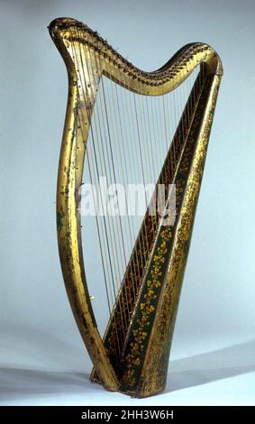 Portable Harp 1819 John Egan Irish. Portable Harp. Irish. 1819. Wood, various materials. Dublin, Ireland. Chordophone-Harp Stock Photo